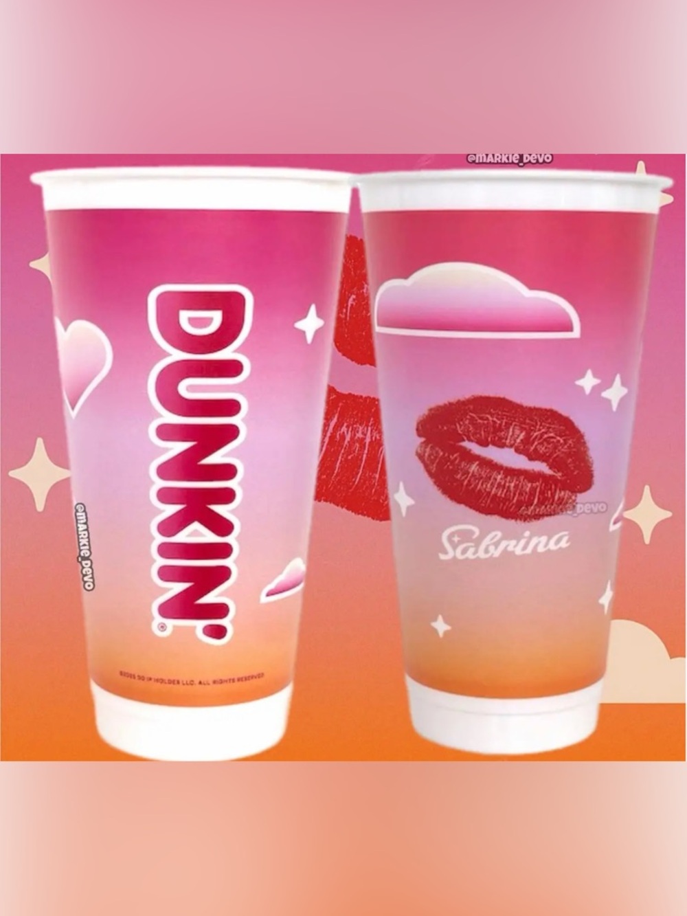 NEW!! Sabrina Carpenter Exclusive Limited Edition Dunkin Reusable Cup